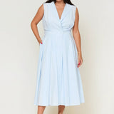 Sorrento Trench Dress Blue & White Stripe - Clearance Sale