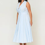 Sorrento Trench Dress Blue & White Stripe - Clearance Sale