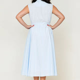 Sorrento Trench Dress Blue & White Stripe - Clearance Sale