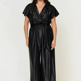 Helena Cap Sleeve Jumpsuit Black