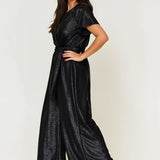 Helena Cap Sleeve Jumpsuit Black