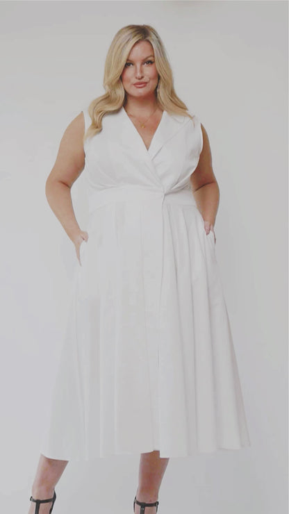 Sorrento Trench Dress White