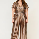 Helena Cap Sleeve Jumpsuit Gold