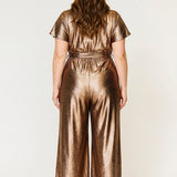 Helena Cap Sleeve Jumpsuit Gold