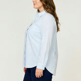 Positano Shirt Blue & White Stripe - Clearance Sale