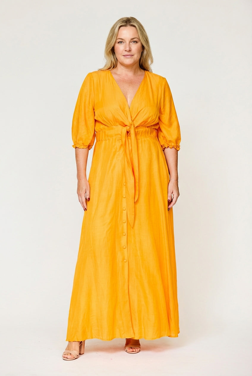 Riviere Dress Long Mango - Clearance Sale