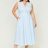 Sorrento Trench Dress Blue & White Stripe - Clearance Sale