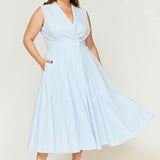 Sorrento Trench Dress Blue & White Stripe - Clearance Sale