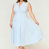 Sorrento Trench Dress Blue & White Stripe - Clearance Sale