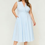 Sorrento Trench Dress Blue & White Stripe - Clearance Sale