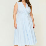 Sorrento Trench Dress Blue & White Stripe - Clearance Sale