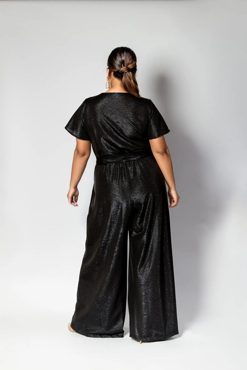 Helena Cap Sleeve Jumpsuit Black - Embody Women