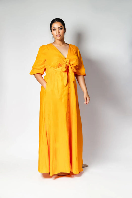 Riviere Dress Long Mango - Embody Women