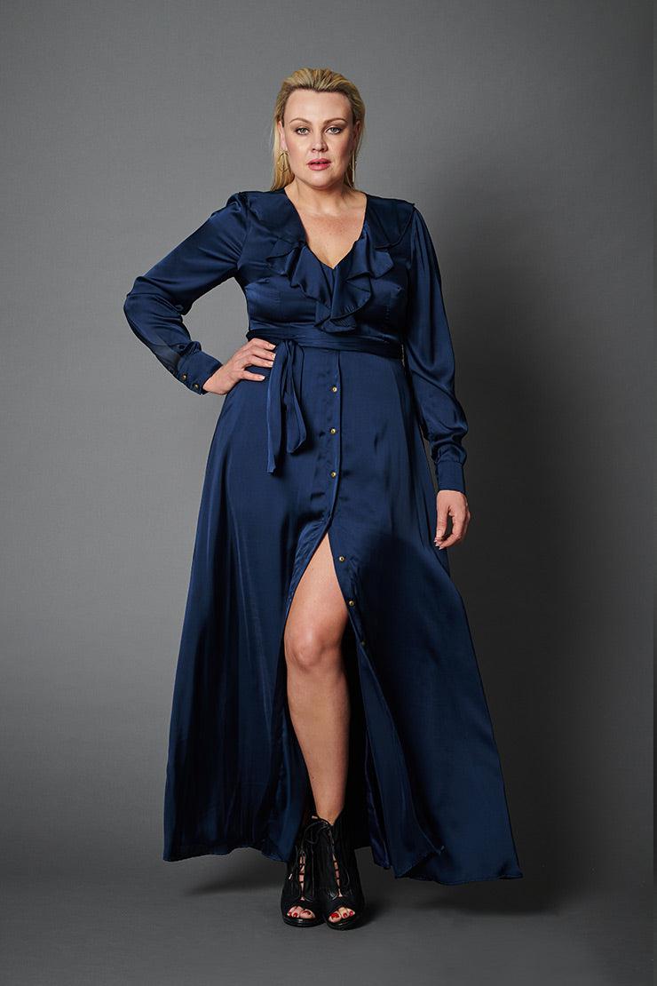 Birkin Navy Maxi Dress - Embody Women