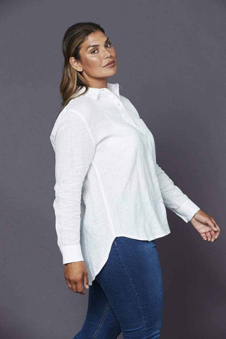 Isla Linen Shirt White - Embody Women