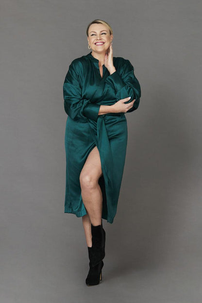 Seline Kimono Dress Emerald - Embody Women