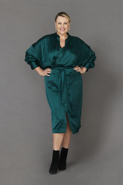 Seline Kimono Dress Emerald - Sale - Embody Women