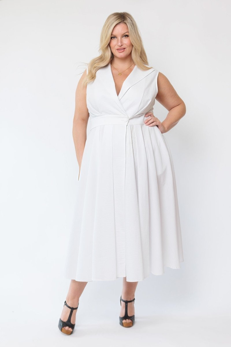 Sorrento Trench Dress White - PRE-ORDER!! - Embody Women