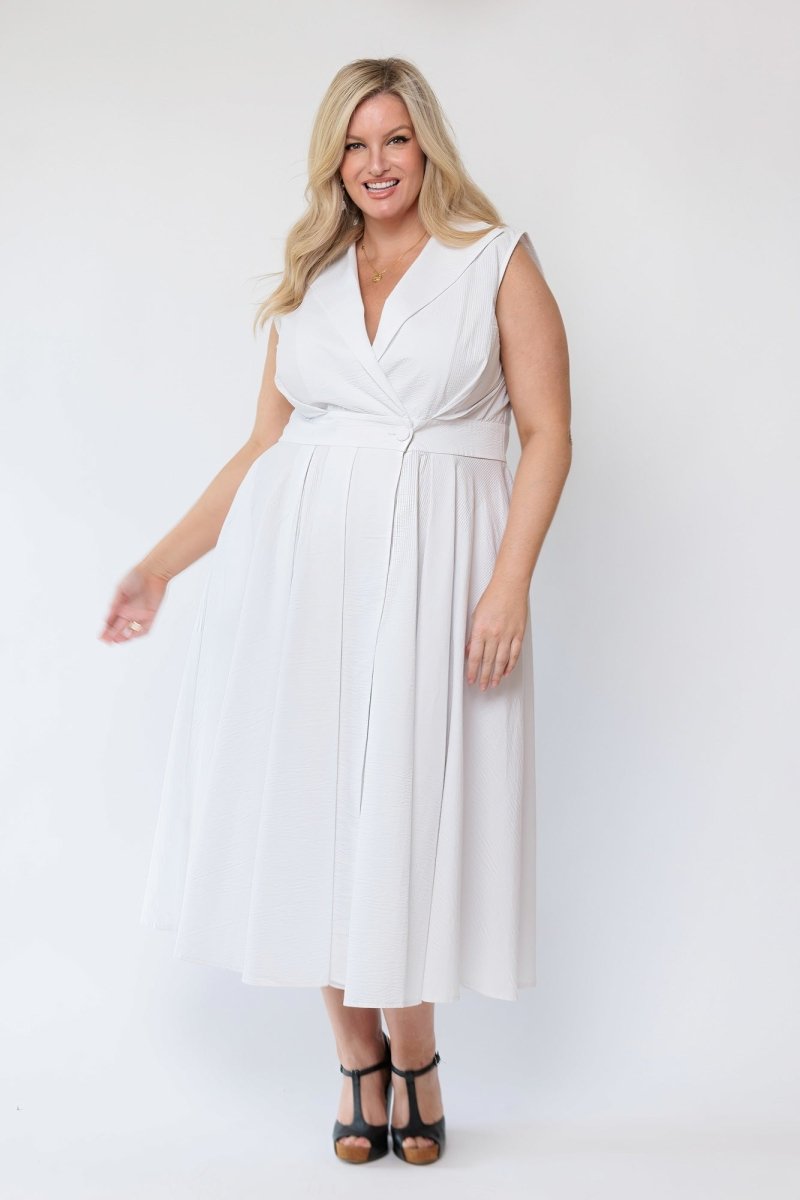 Sorrento Trench Dress White - PRE-ORDER!! - Embody Women