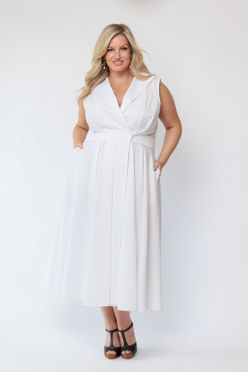 Sorrento Trench Dress White - PRE-ORDER!! - Embody Women